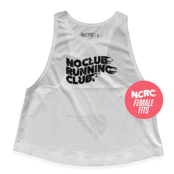 NCRC Essentials V3: Female Fits - Loose Crop Training Singlet - White