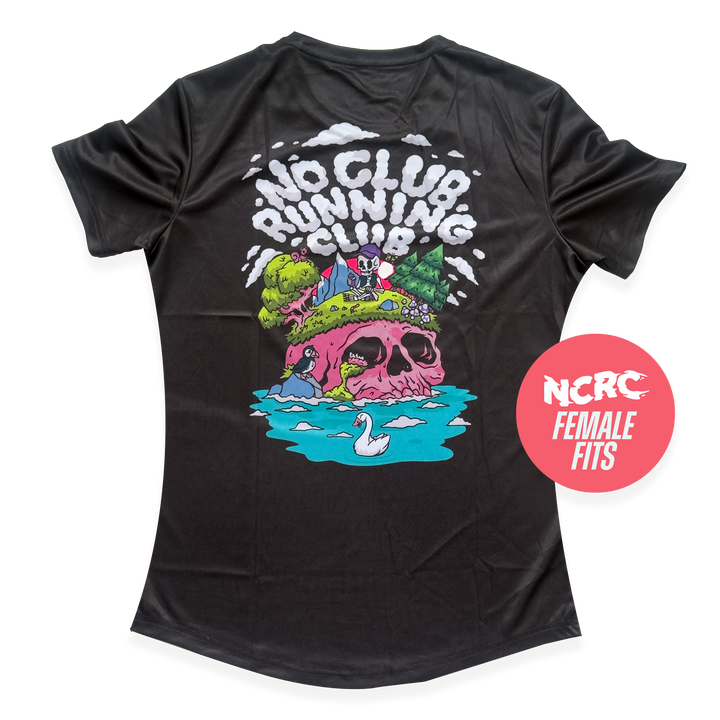 NCRC Female Fits:  Great Outdoors - Short Sleeve Training Jersey - Sunset / Black