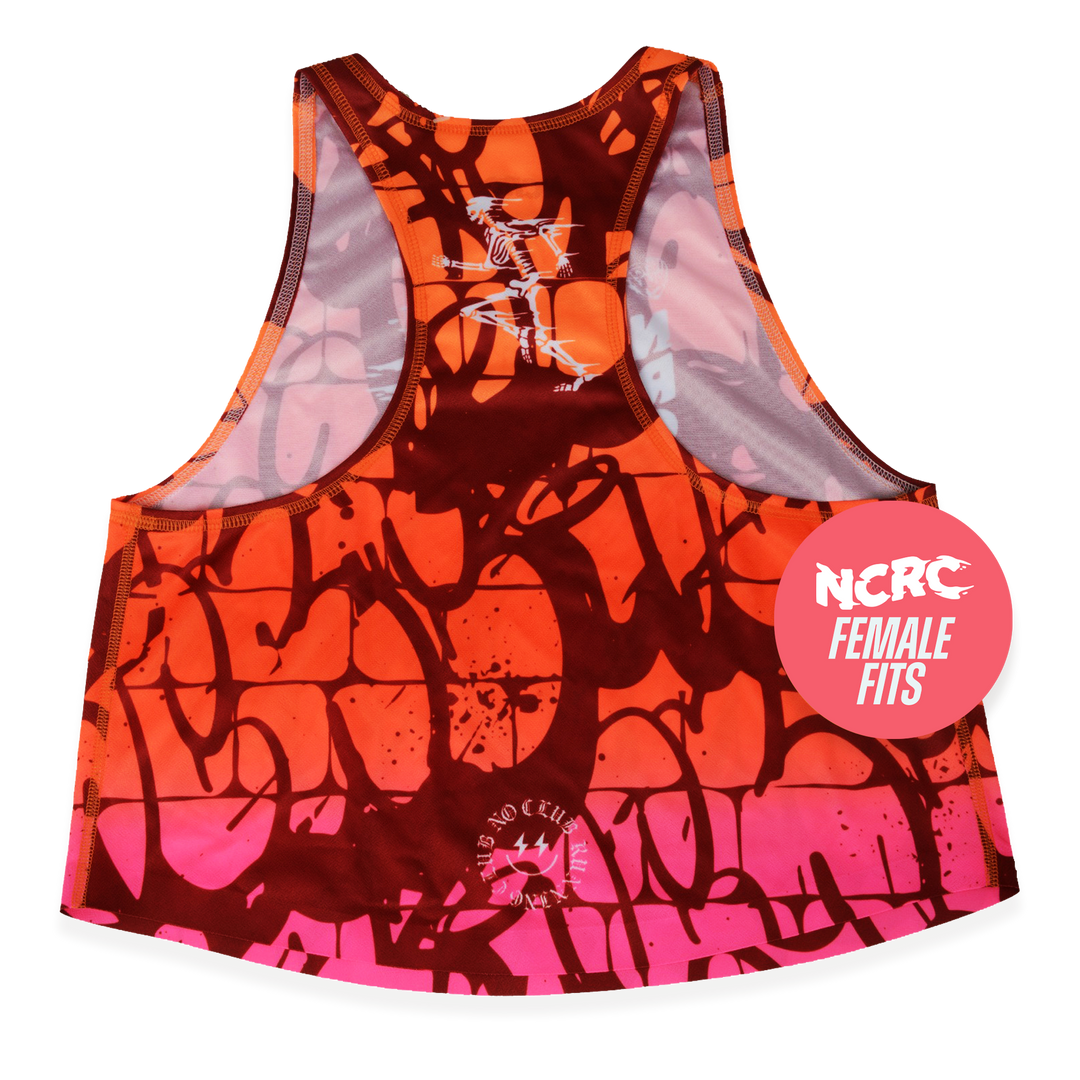 NCRC Female Fits: Brick By Brick - Loose Crop Training Singlet  - Blended Orange
