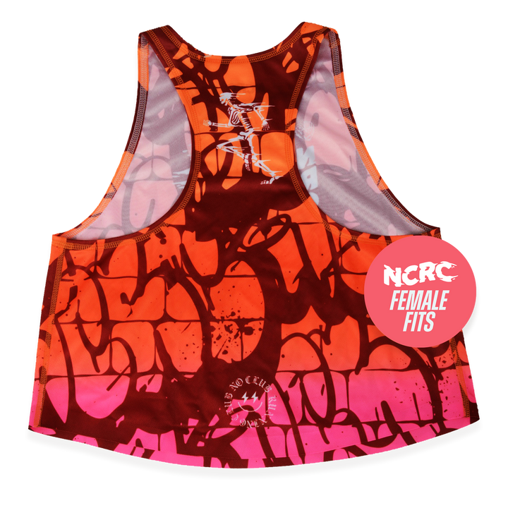NCRC Female Fits: Brick By Brick - Loose Crop Training Singlet  - Blended Orange
