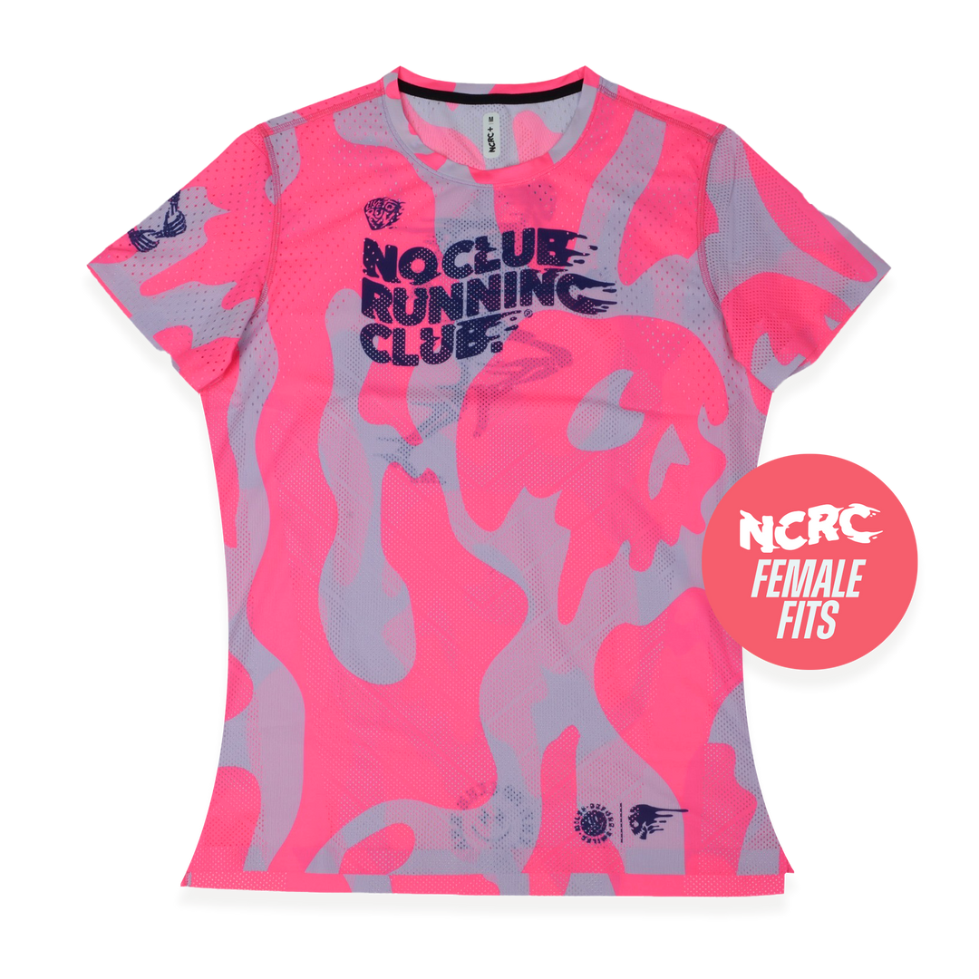 NCRC + : Female Fits: Pop Up Exclusives! - Race Day Tee 2026 - Tonal Camo - Fluro Pink/Lavender/Purple