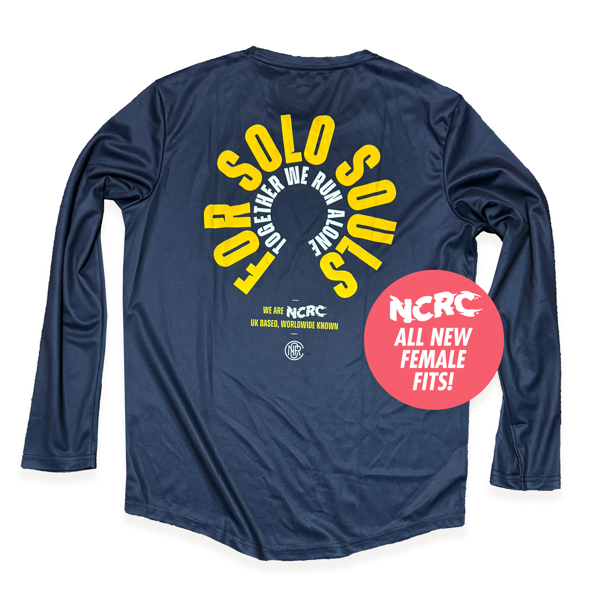 NCRC Female Fits: Solo Souls -  Long Sleeve Training Jersey - Navy/Yellow/White