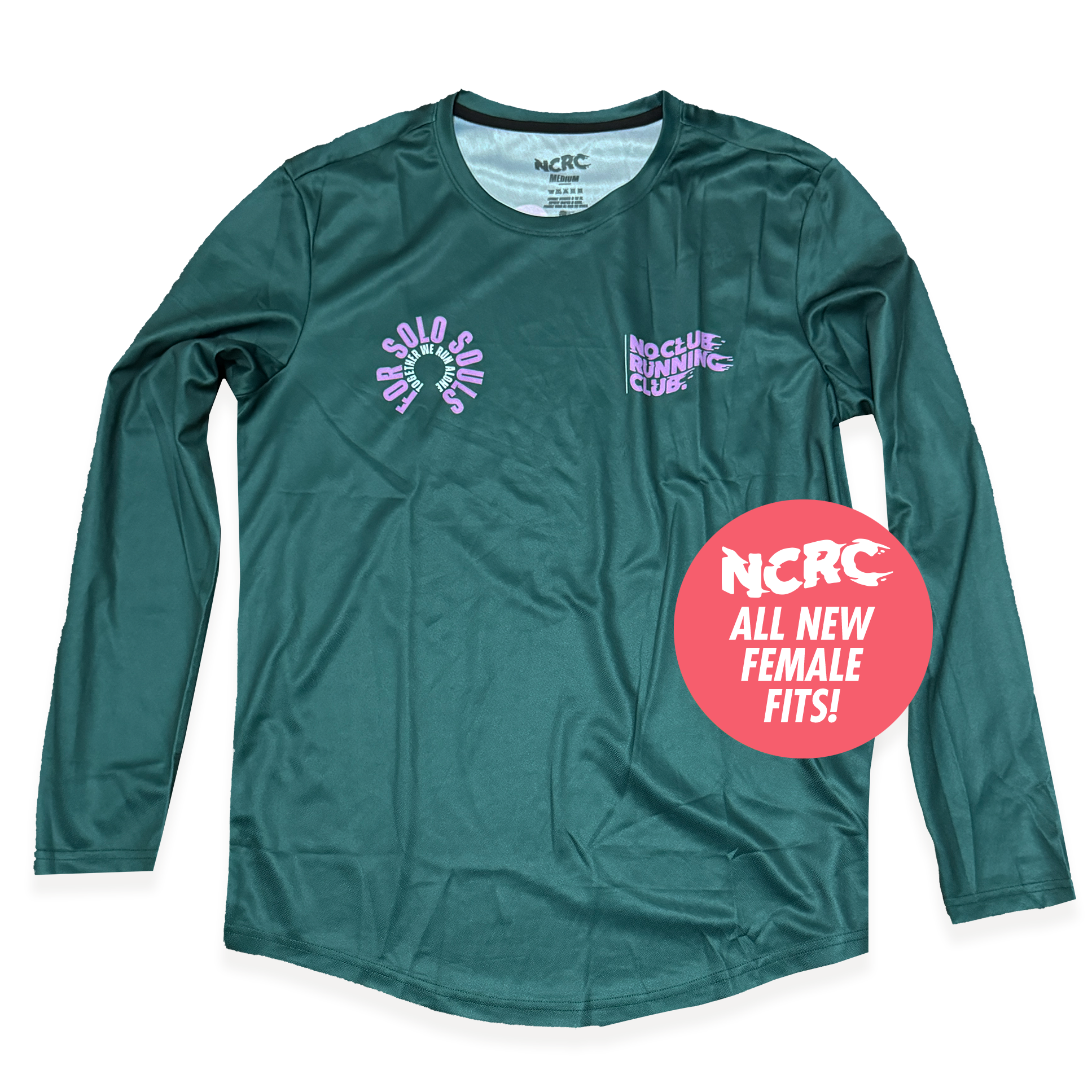 NCRC Female Fits: Solo Souls -  Long Sleeve Training Jersey -  - Jade/Lavender/White