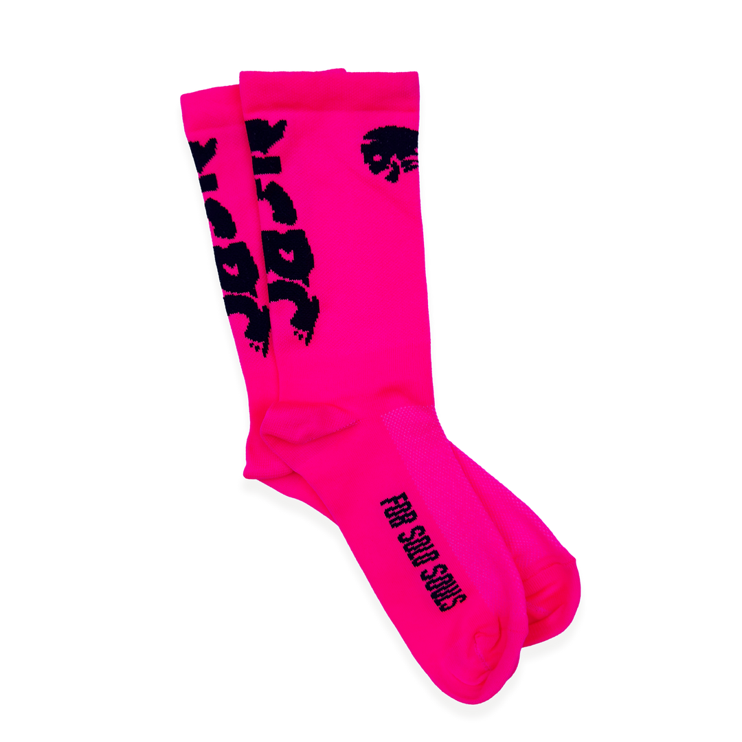 NCRC Running Socks - 2026 - Fluro Pink/Black