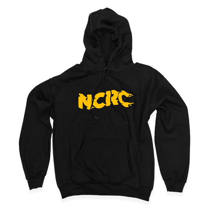 NCRC Unisex Fits:  ALL CAPS - DryBlend Pullover Hoodie - Black/Golden Yellow