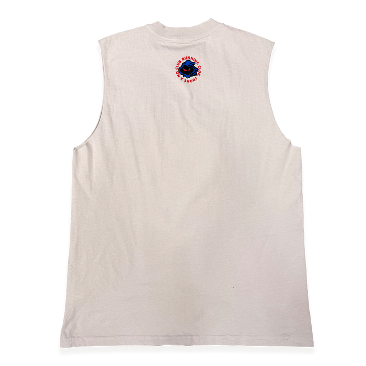 NCRC x SHORT - Unisex Fits:  Dying To Run - Premium 100% Cotton Boxy Fit Tank Tee -  Faded Bone