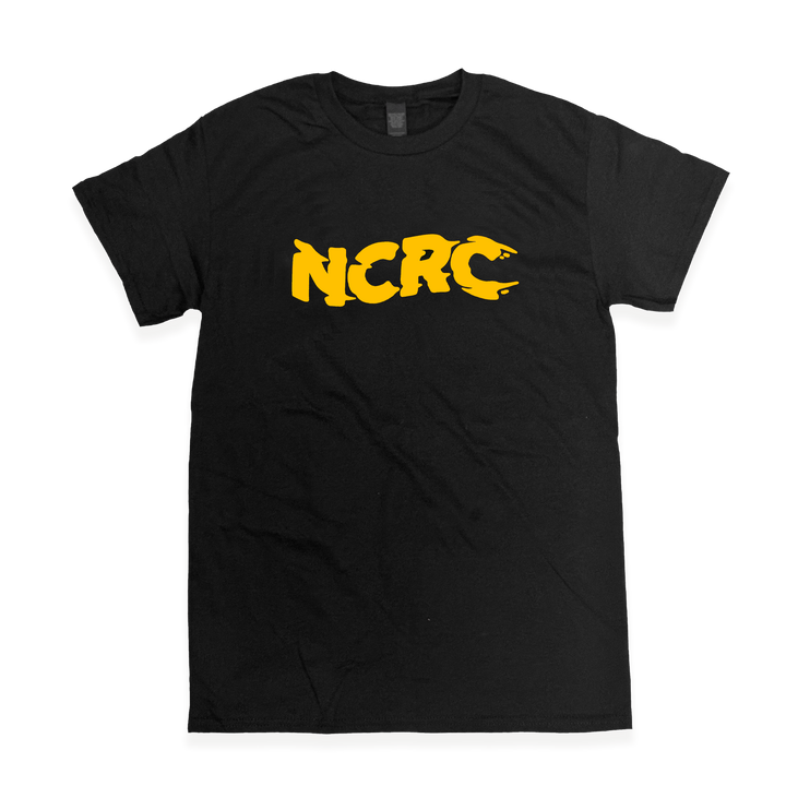 NCRC Unisex Fits:  ALL CAPS - 100% Cotton Lifestyle T-Shirt - Black/Golden Yellow