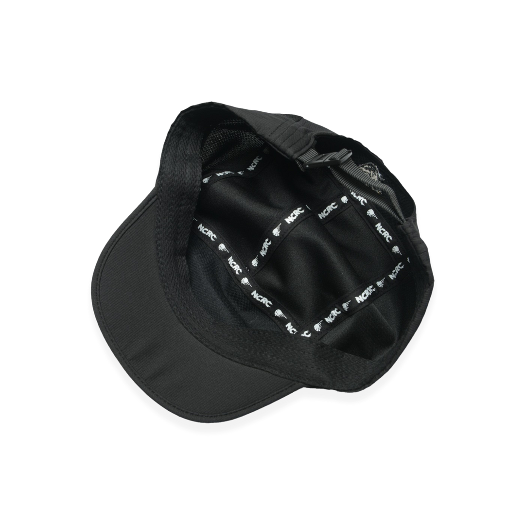 NCRC Headwear -  Pop Up Exclusives! Short Peak Cap Black On Black With Iridescent Branding