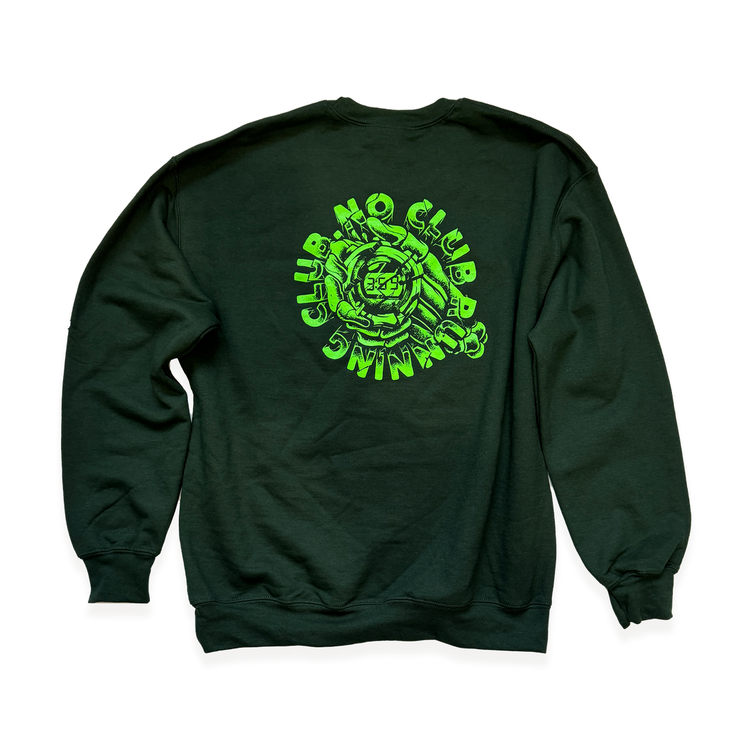 NCRC Unisex Fits:  STOPWATCH - Dryblend Crewneck Sweatshirt - Forest Green