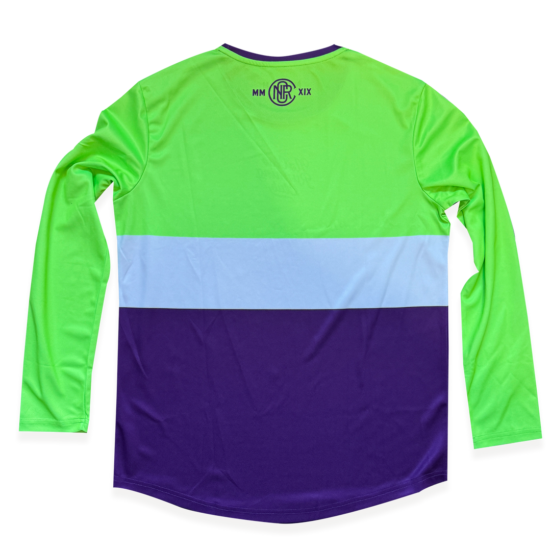 NCRC: Unisex Fits: Heritage 80 -  Long Sleeve Training Jersey - Fluro Green/White/Purple
