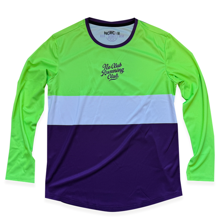 NCRC: Unisex Fits: Heritage 80 -  Long Sleeve Training Jersey - Fluro Green/White/Purple