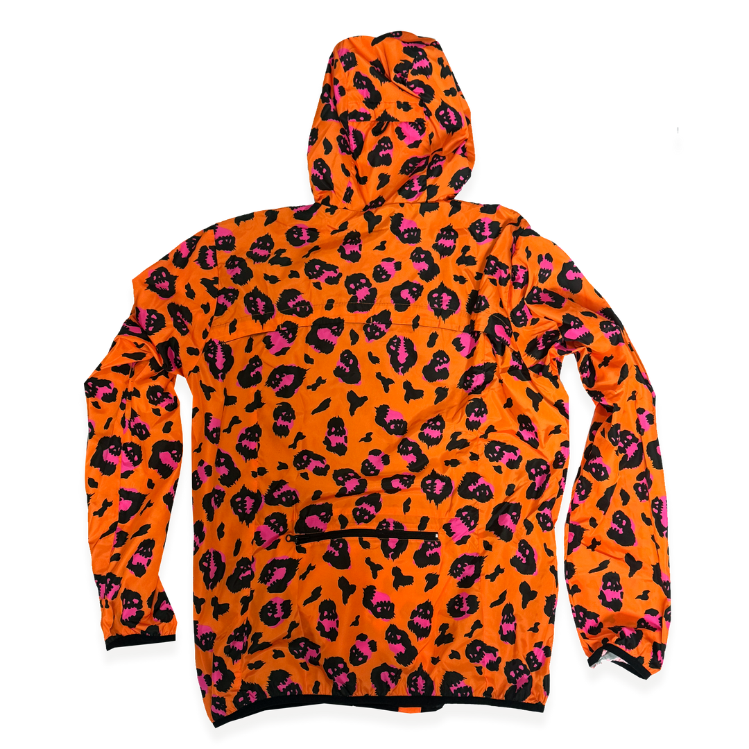 NCRC: Premium Super Soft Packable Windbreaker Jacket  -Animal Style - Tangerine/Pink