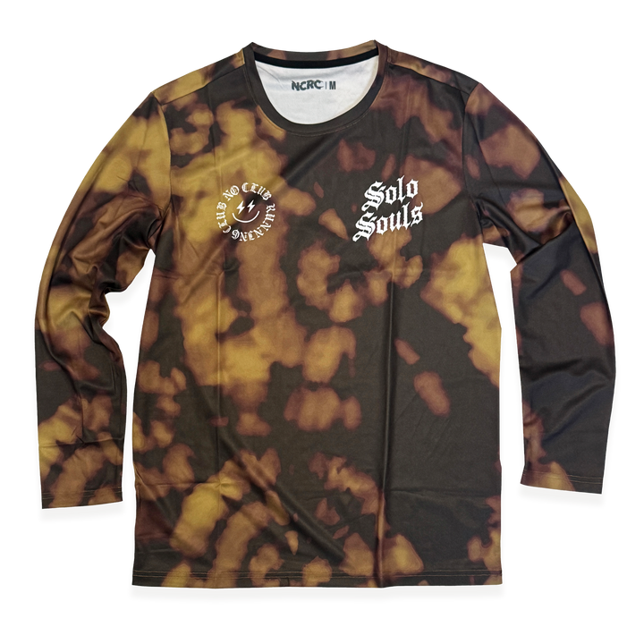 NCRC: Unisex Fits: Solo Souls V2 -  Long Sleeve Training Jersey - Bleach Dyed - Mulch