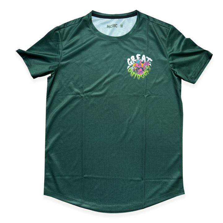 NCRC Unisex Fits:  Great Outdoors - Short Sleeve Training Jersey - Sunrise / Forest Green