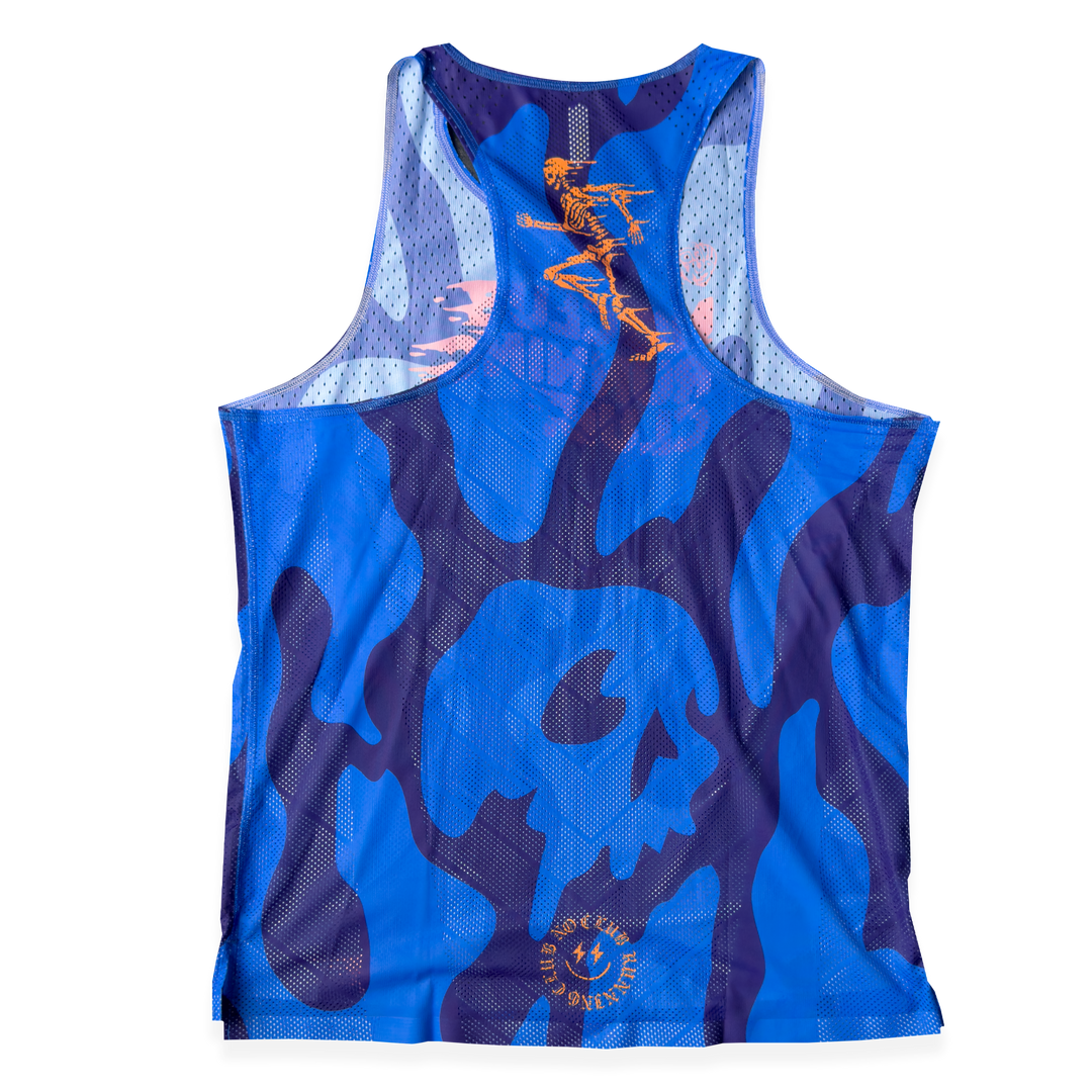 NCRC + : Unisex Fits - Race Day Singlet 2026 - Tonal Camo - Blue/Fluro Orange