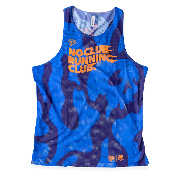 NCRC + : Unisex Fits - Race Day Singlet 2026 - Tonal Camo - Blue/Fluro Orange