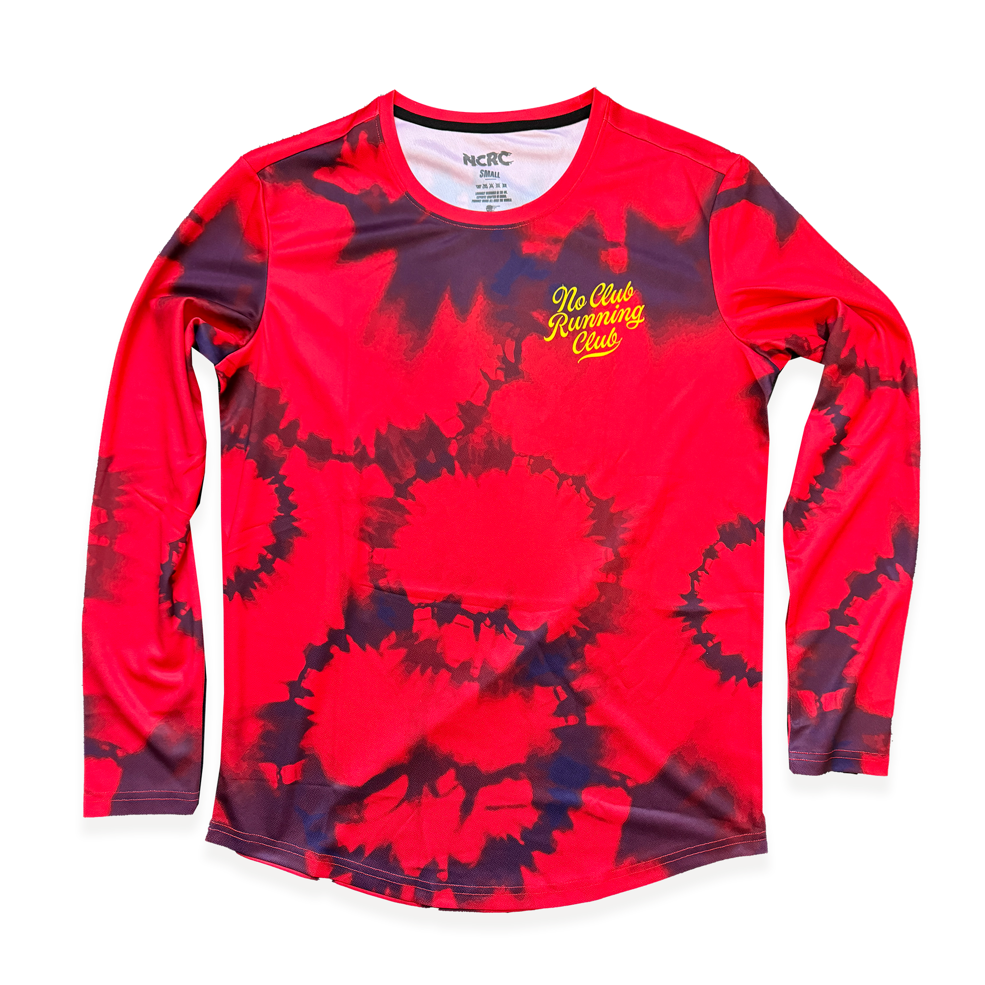 NCRC: Unisex Fits: Heritage Tie Dye -  Long Sleeve Training Jersey - Red/Midnight Navy/Yellow
