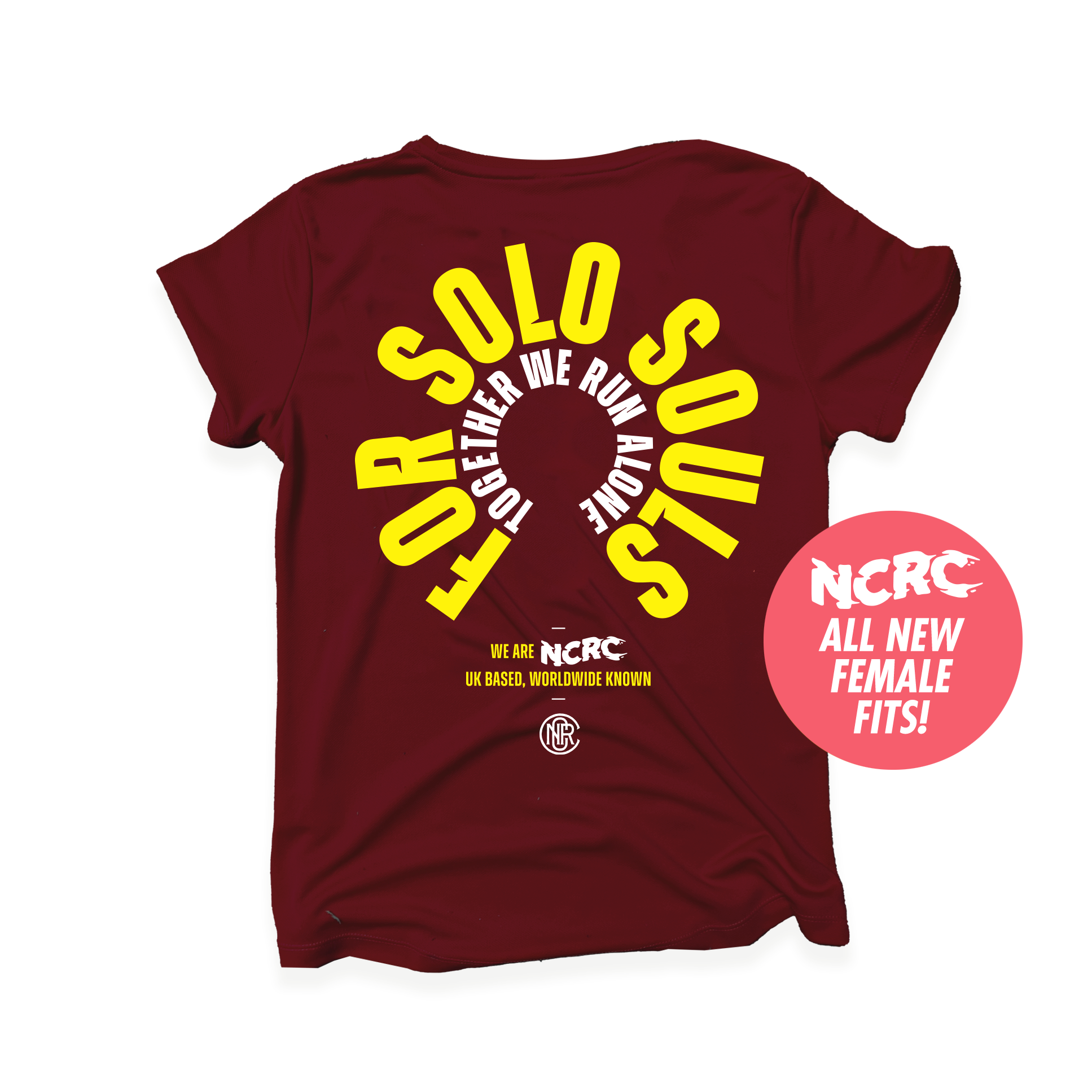 NCRC Female Fits: Spring '23 - Limited Edition Short Sleeve Tee - Solo Souls - Burgundy