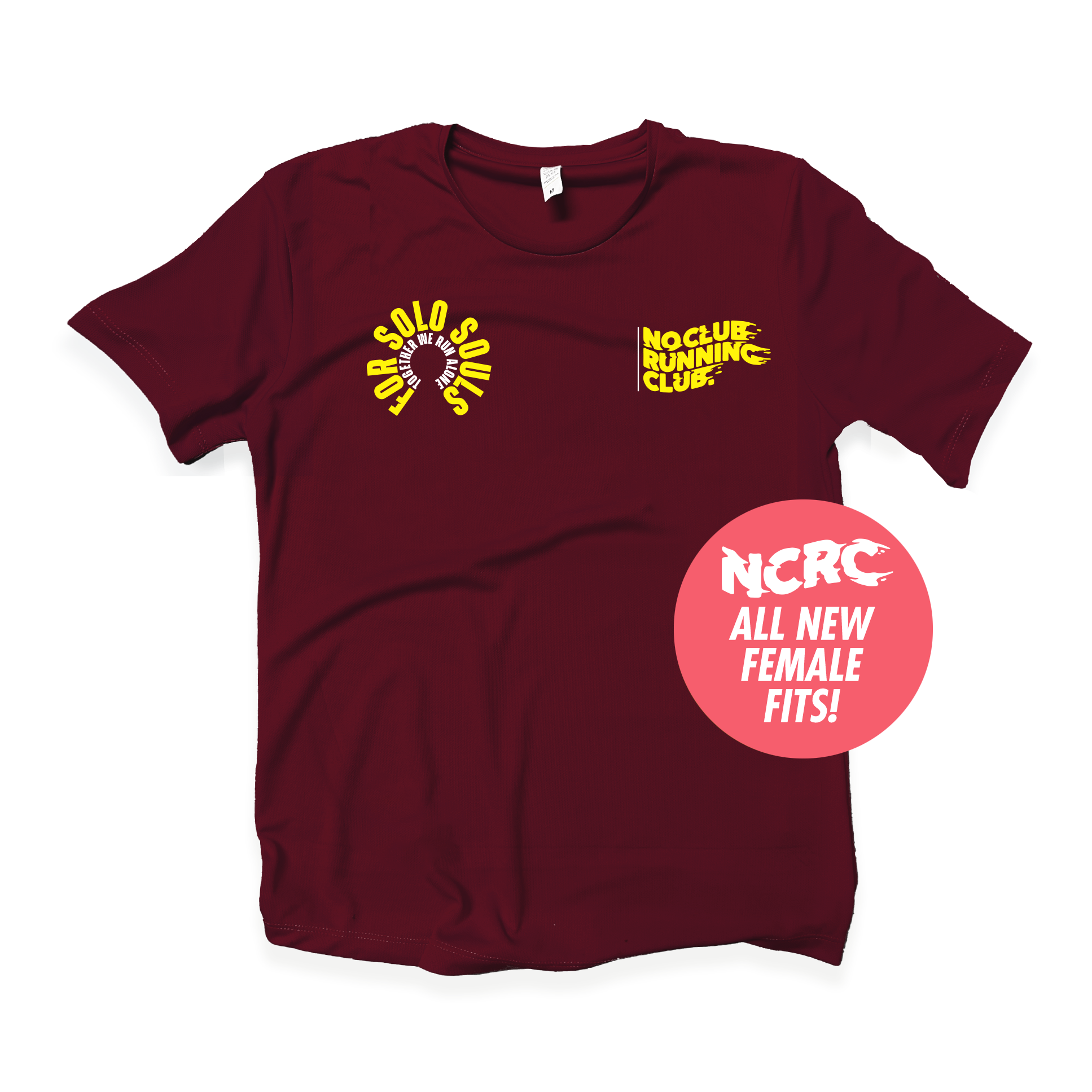 NCRC Female Fits: Spring '23 - Limited Edition Short Sleeve Tee - Solo Souls - Burgundy