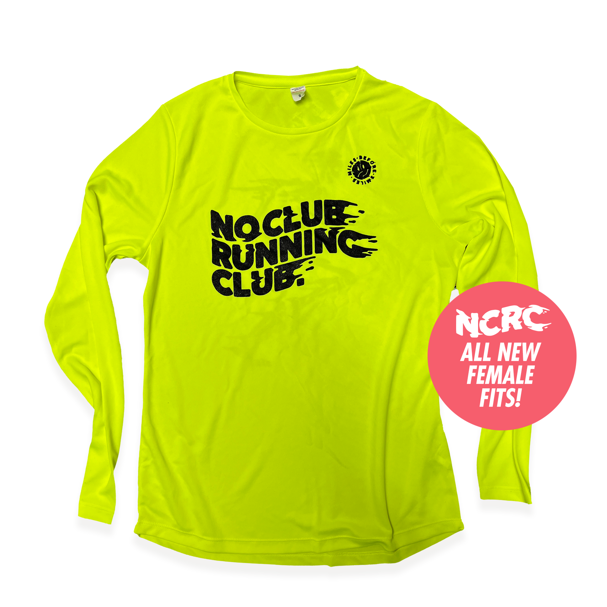 NCRC Essentials: Female Fits - Long Sleeve Training Jersey - Fluro Yellow