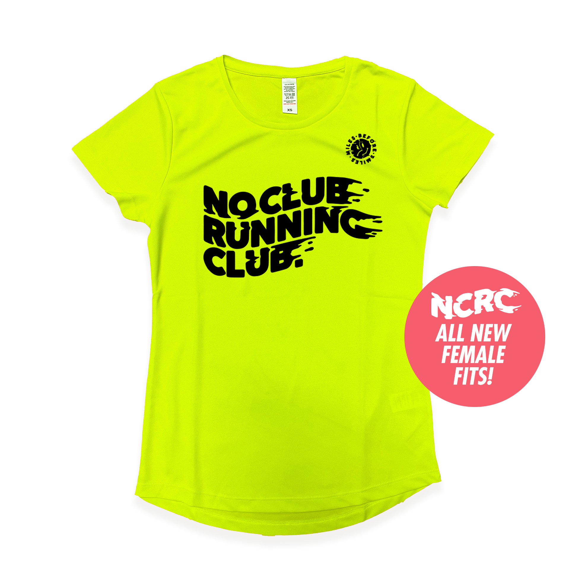 NCRC Essentials: Female Fits - Short Sleeve Training Jersey - Fluro Yellow
